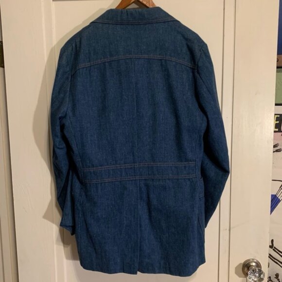 Vintage Levi's Panatela Blue Denim 3 Piece Suit Set (Sports Coat, Vest & Jeans) - Picture 3 of 16